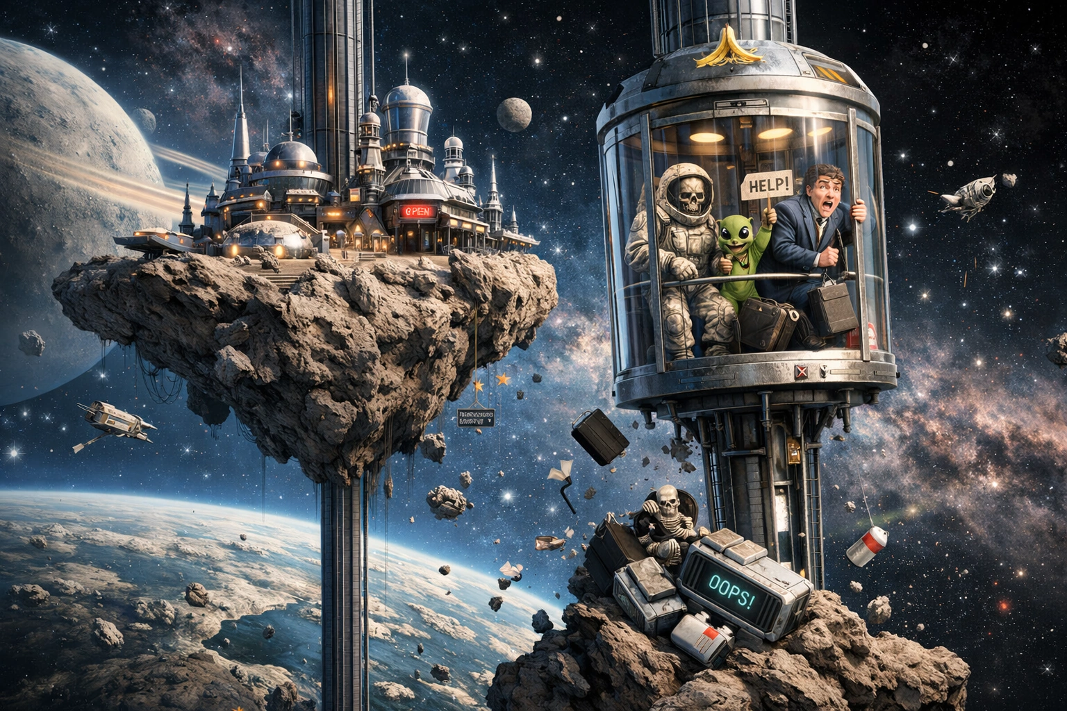 Гравітаційні ліфти супутникових міст