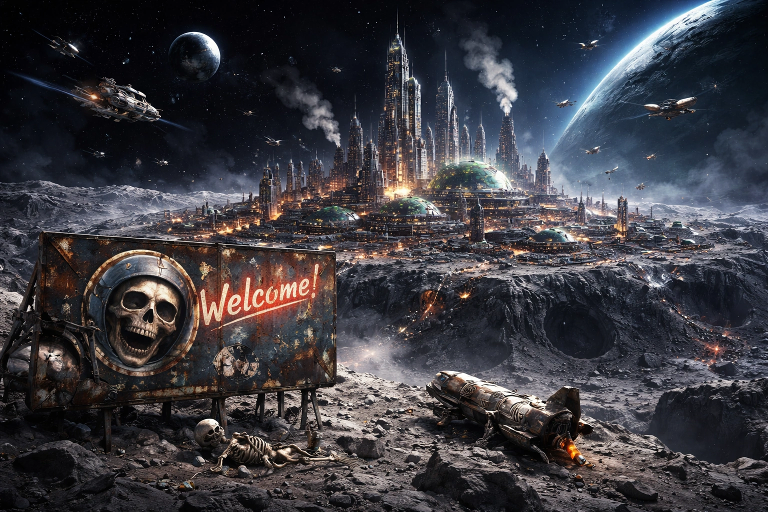 Перший мегаполіс на мертвому супутнику