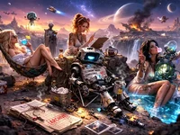 Сумний дрон у режимі «економії совісті» поруч із дівчатами