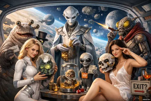 Дівчата та неземні істоти серед космічних трофеїв