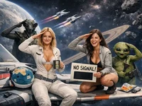 Парадний маневр у відкритому космосі: дві дівчини та неземні істоти