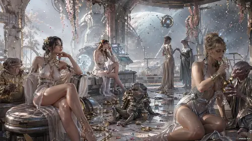 Залишки космічного свята на орбітальній станції