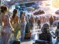 Галактична черга в зоні «зоря» після перемоги над здоровим глуздом Галактична черга біля зоряного порту з дівчатами, інопланетянами